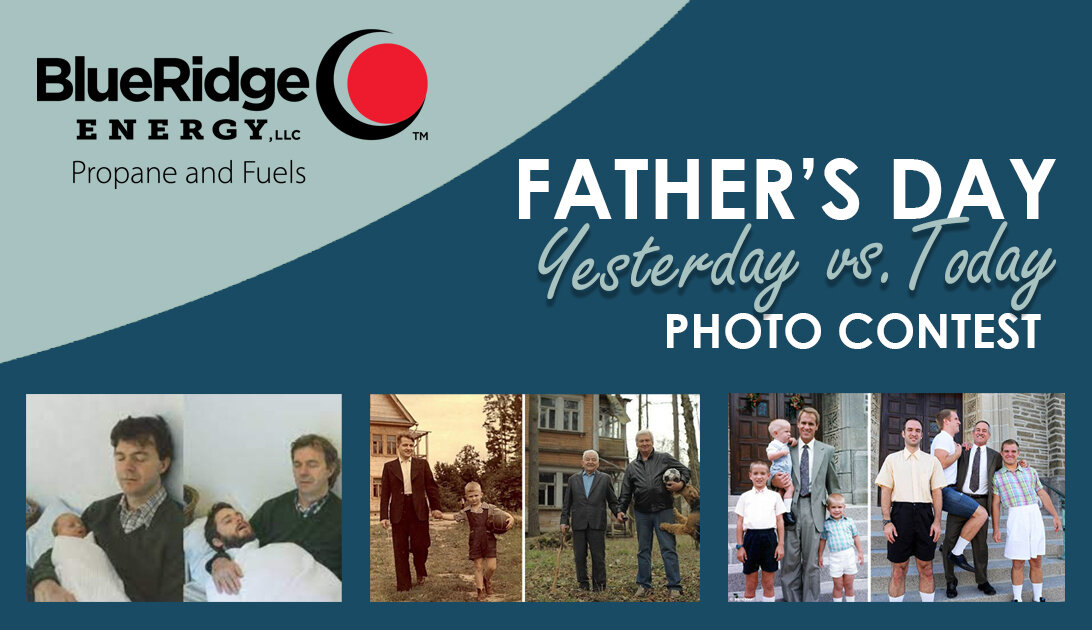 Father's Day Yesterday vs. Today Photo Contest Graphic with example photographs